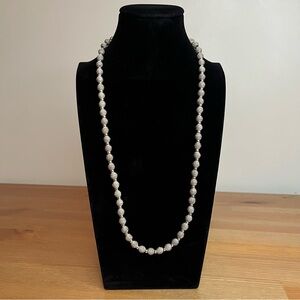 Vintage Napier silver tone beaded textured necklace